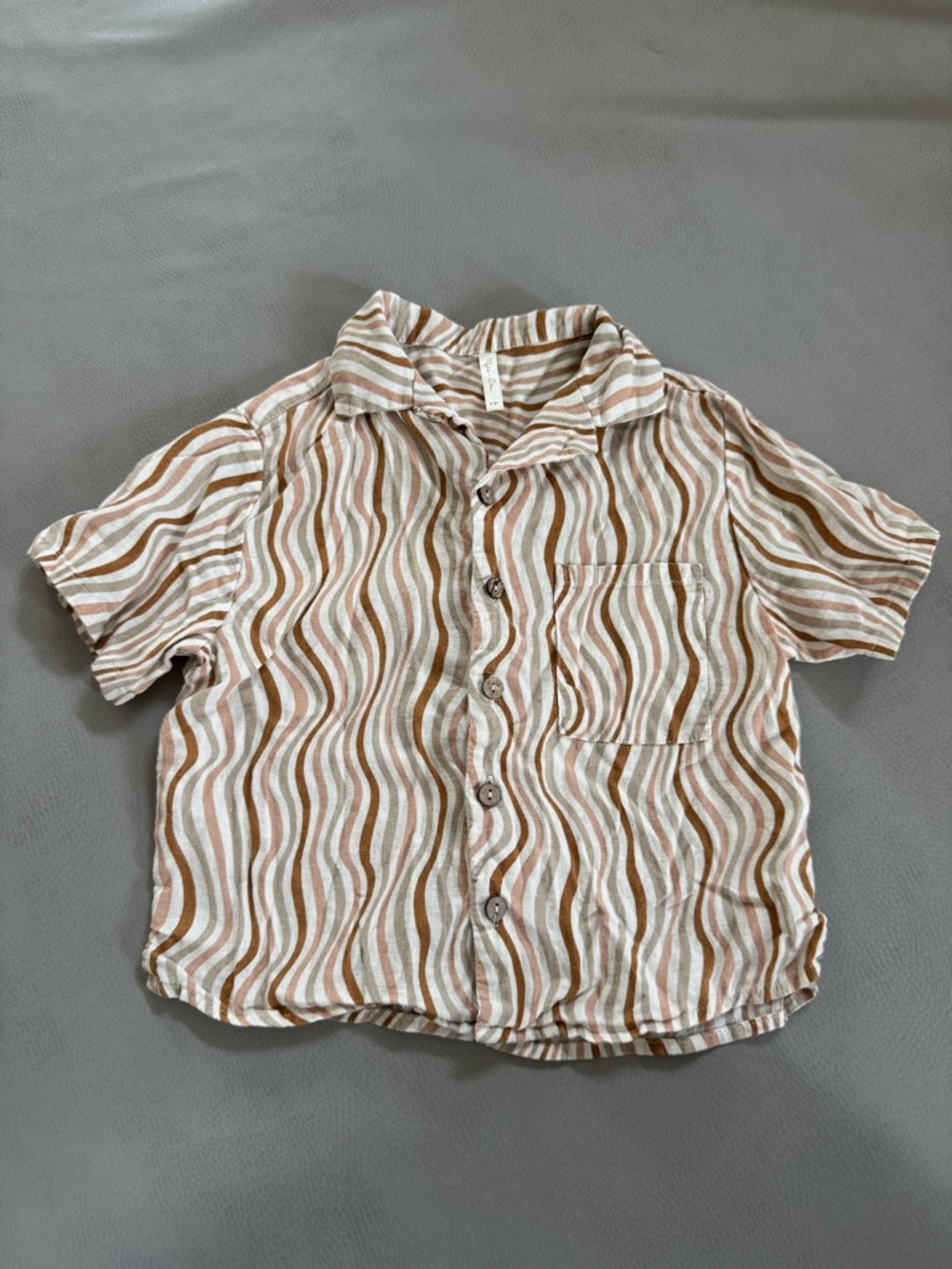 Rylee + Cru Wavy Stripe Button-Down Shirt (2T)